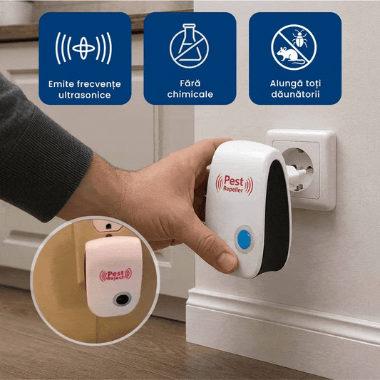 InsectStop Ultra – Aparat cu Ultrasunete pentru Alungarea Insectelor și Rozătoarelor