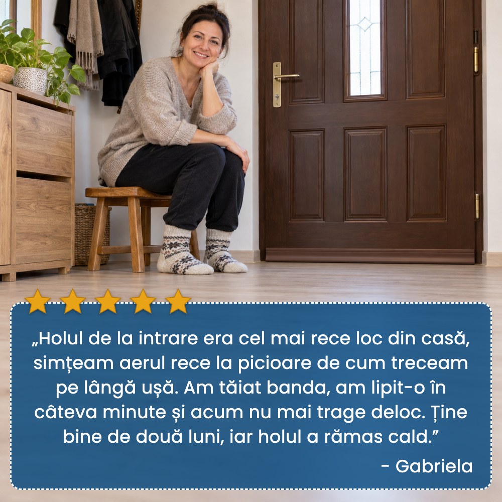 DoorGuard Pro – Bandă de Etanșare sub Ușă, Oprește Curentul, Mirosurile și Insectele (Set 2 Bucăți)