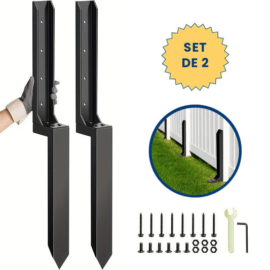 GardFix Pro – Set 2 Suporturi din Oțel pentru Repararea Gardurilor