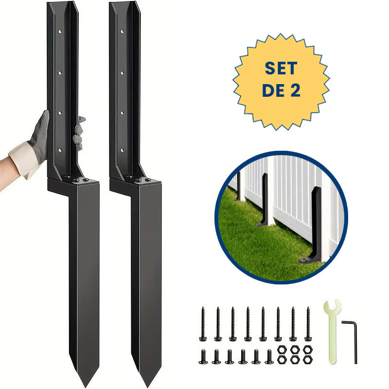 GardFix Pro – Set 2 Suporturi din Oțel pentru Repararea Gardurilor