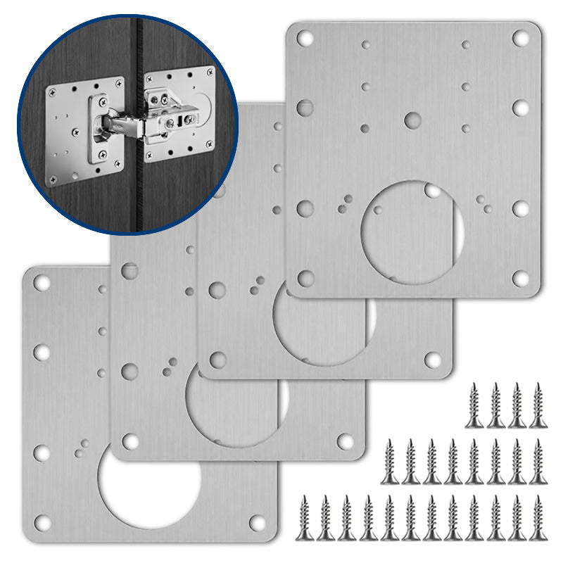 2+2 GRATIS: BalaFix Kit – Set Reparație Balamale cu Plăci din Oțel Inoxidabil