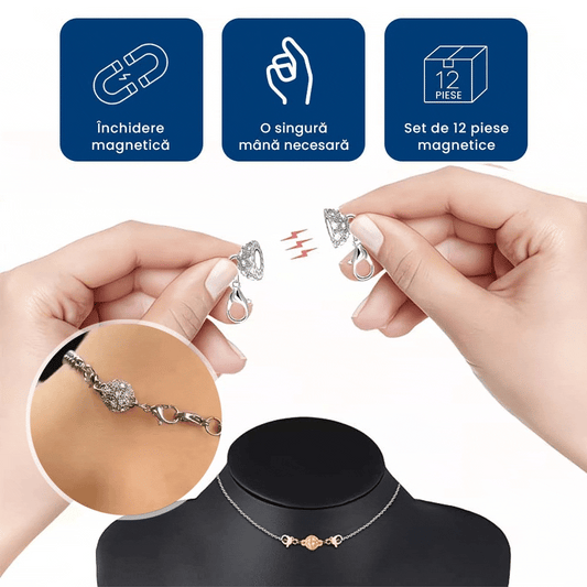 BijuMag Luxe – Set 12 Închizători Magnetice Elegante pentru Bijuterii