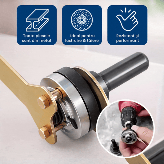 BorFlex Kit – Adaptor de Bormașină pentru Conversie în Polizor Multifuncțional