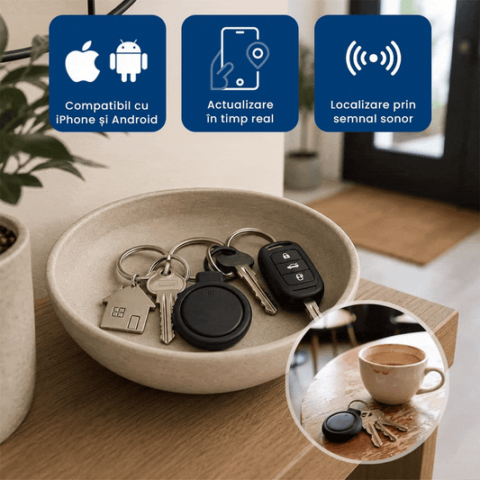 EasyTrack Pro – Dispozitiv de Localizare Bluetooth Compatibil iPhone și Android