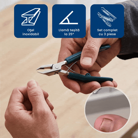 NailCut Pro – Set 3 Piese pentru Tăierea și Îngrijirea Unghiilor cu Probleme