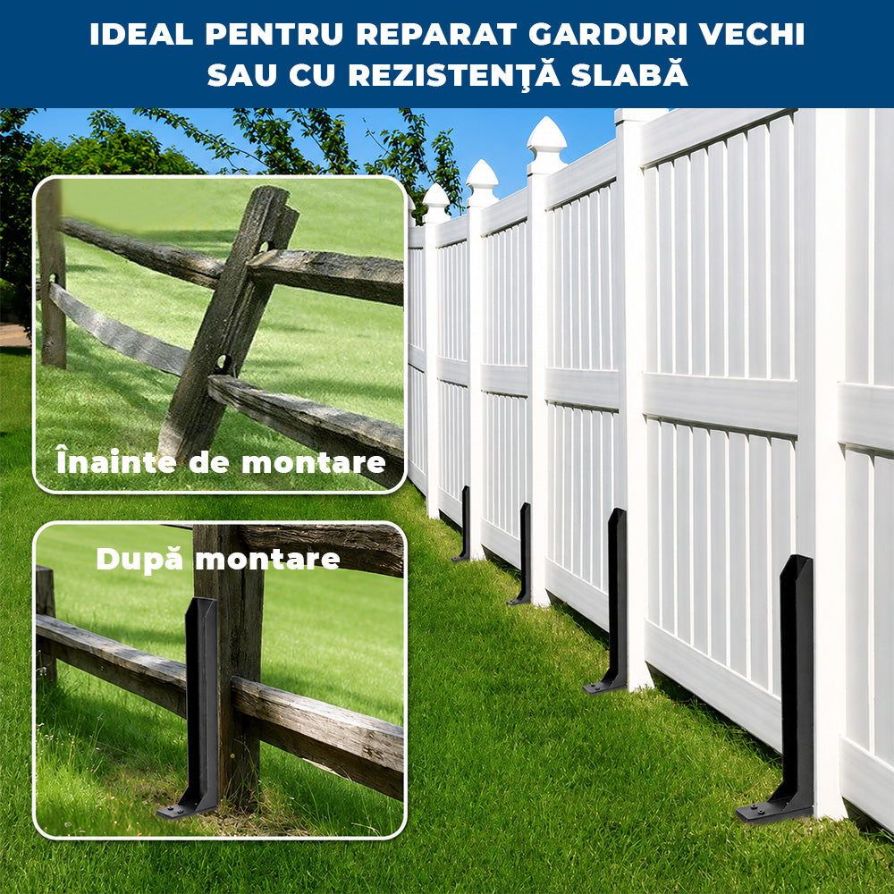 GardFix Pro – Set 2 Suporturi din Oțel pentru Repararea Gardurilor