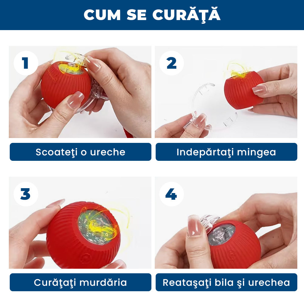 PisiRoll Fun – Jucărie Inteligentă cu LED pentru Pisici Active