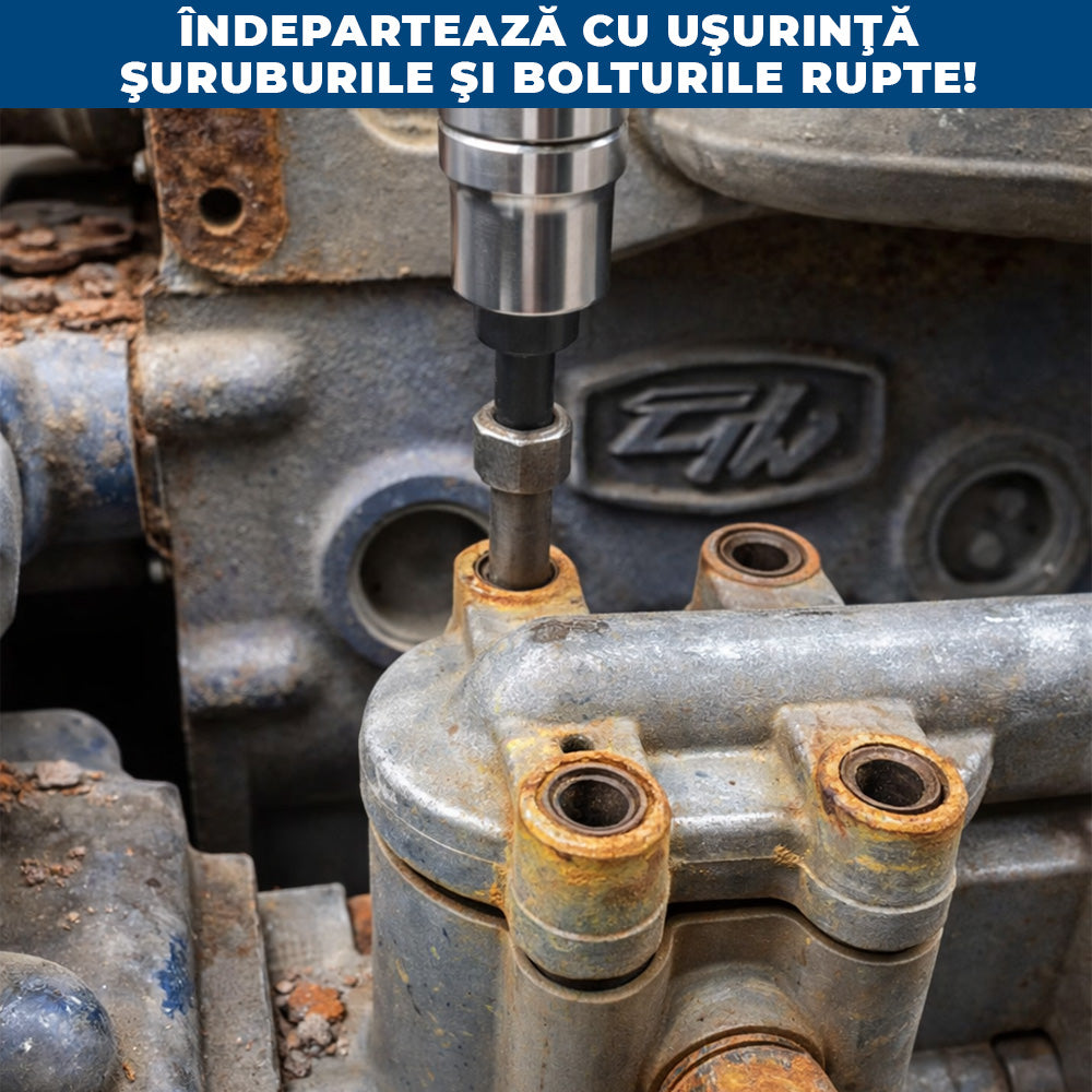 BoltFix Pro – Set de 10 Extractoare din Oțel Aliat pentru Îndepărtarea Șuruburilor Rupte