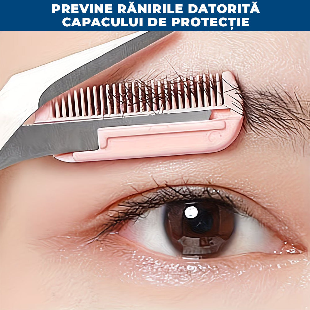 BrowTrim Luxe – Foarfecă cu Pieptene pentru Tunderea Precisă a Sprâncenelor