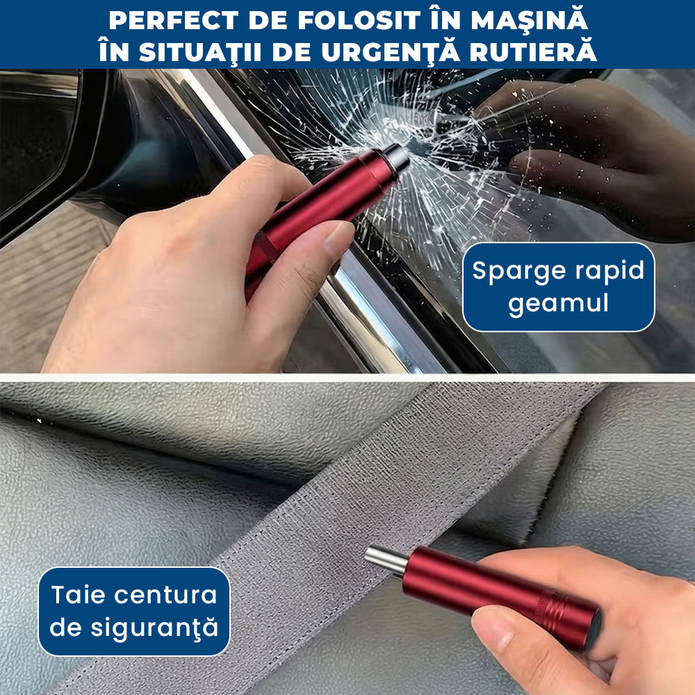 GlassBreak Auto - Spărgător de Geam Auto pentru Situații de Urgență Rutieră