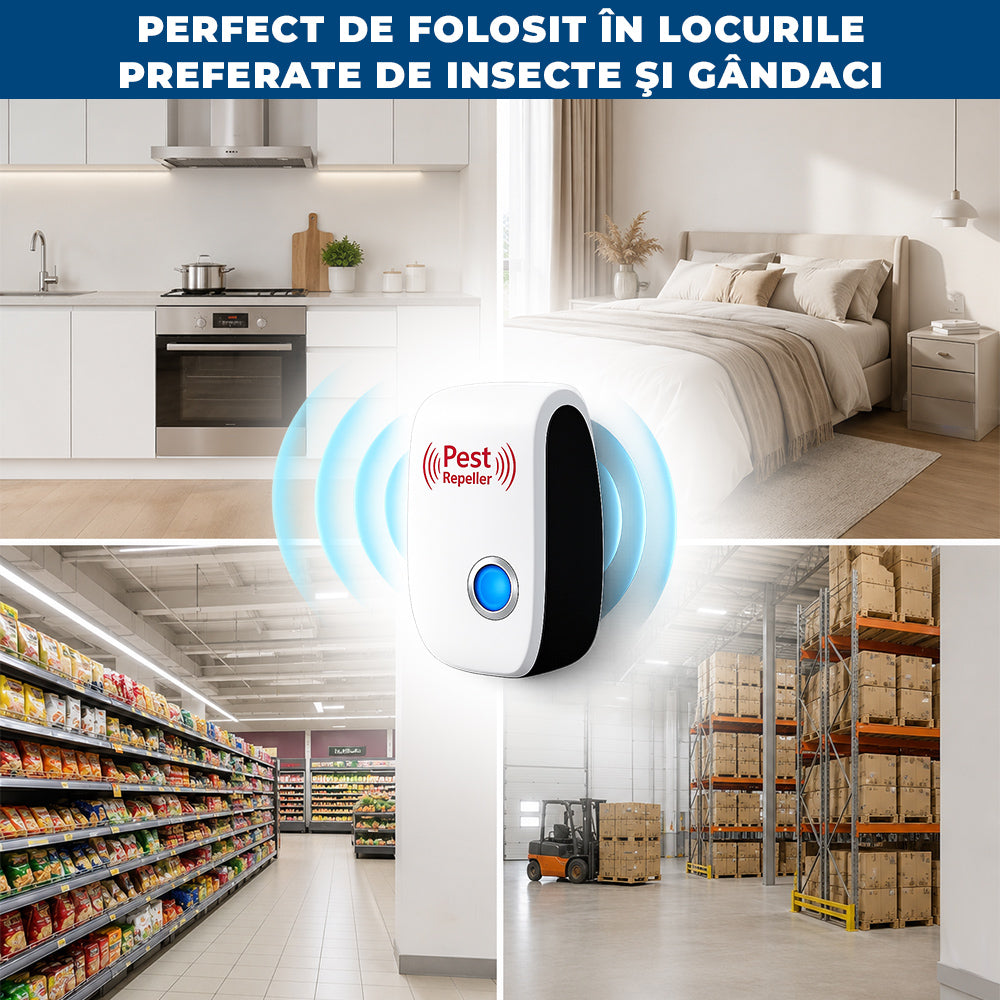 InsectStop Ultra – Aparat cu Ultrasunete pentru Alungarea Insectelor și Rozătoarelor
