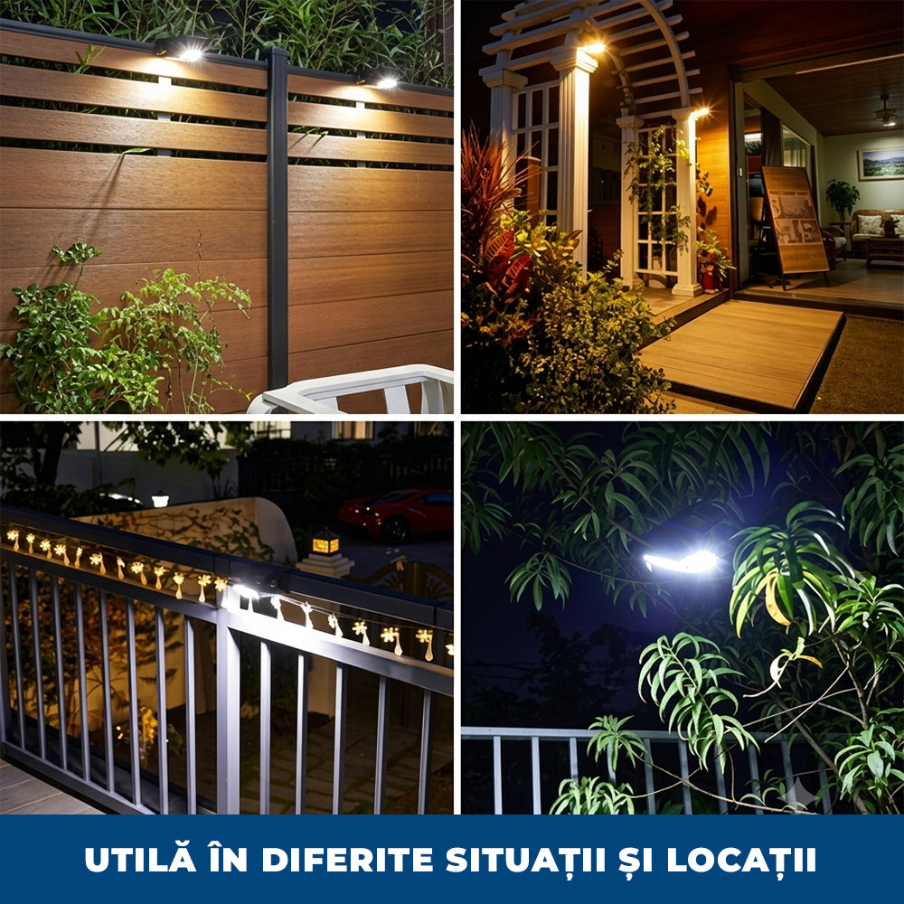 SolarClip Pro – Lampă Solară cu Clemă și Senzor de Mișcare pentru Exterior