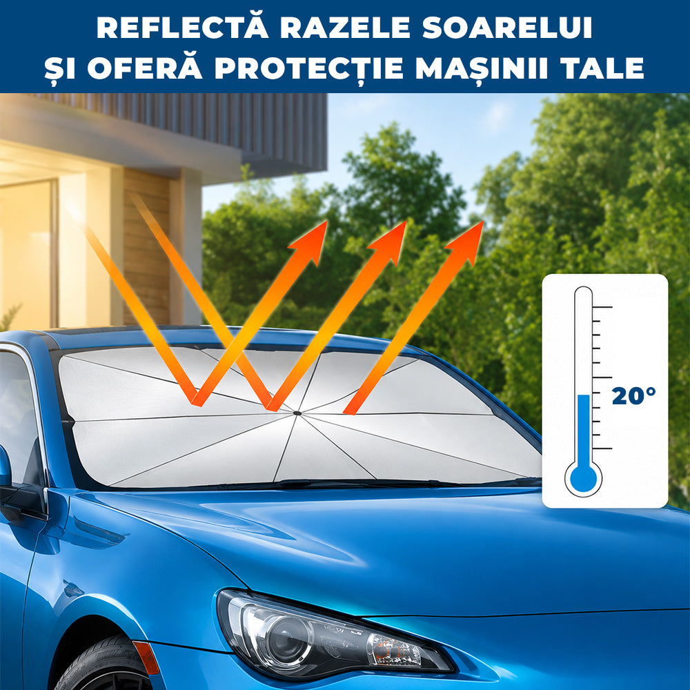 Solarbrella Max – Parasolar Pliabil Tip Umbrelă pentru Parbrizul Auto