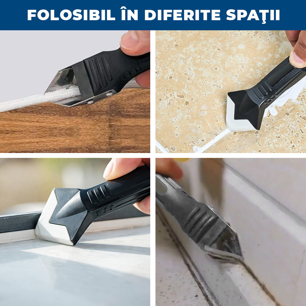 SiliPro Fix – Unealtă 3 în 1 pentru Îndepărtarea și Finisarea Siliconului