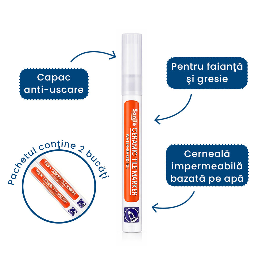 RostiClean Pro – Set 2 Markere pentru Rosturi Albe Impecabile