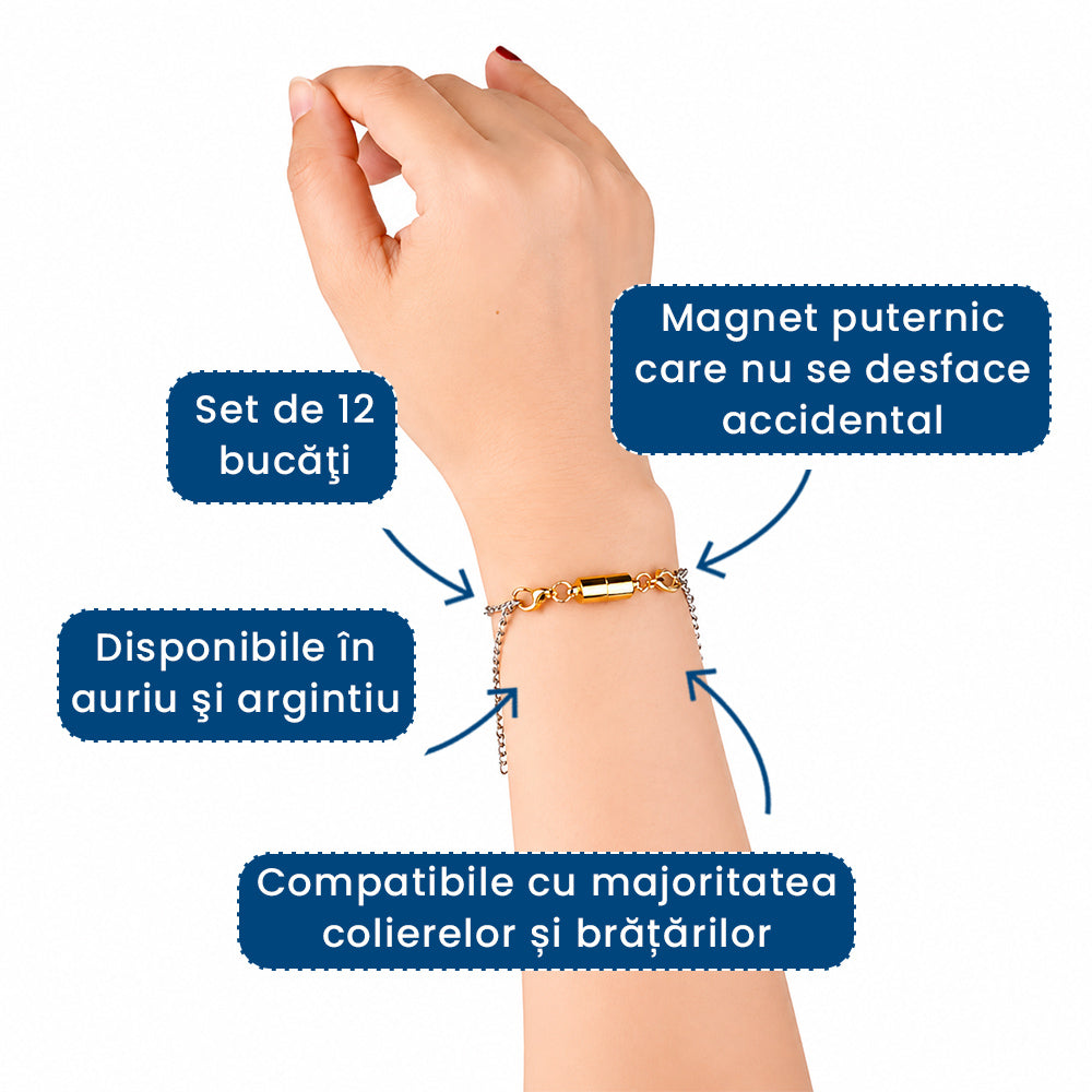 BijuMag Luxe – Set 12 Închizători Magnetice Elegante pentru Bijuterii