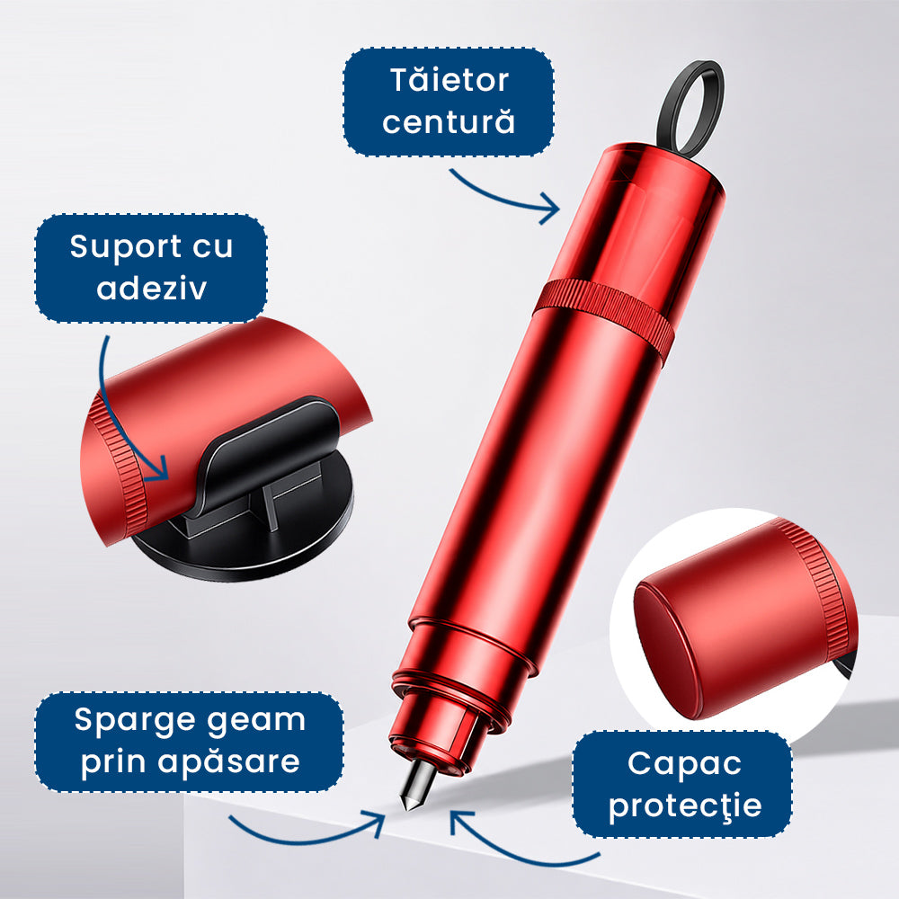 GlassBreak Auto - Spărgător de Geam Auto pentru Situații de Urgență Rutieră