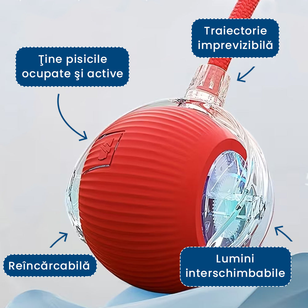 PisiRoll Fun – Jucărie Inteligentă cu LED pentru Pisici Active