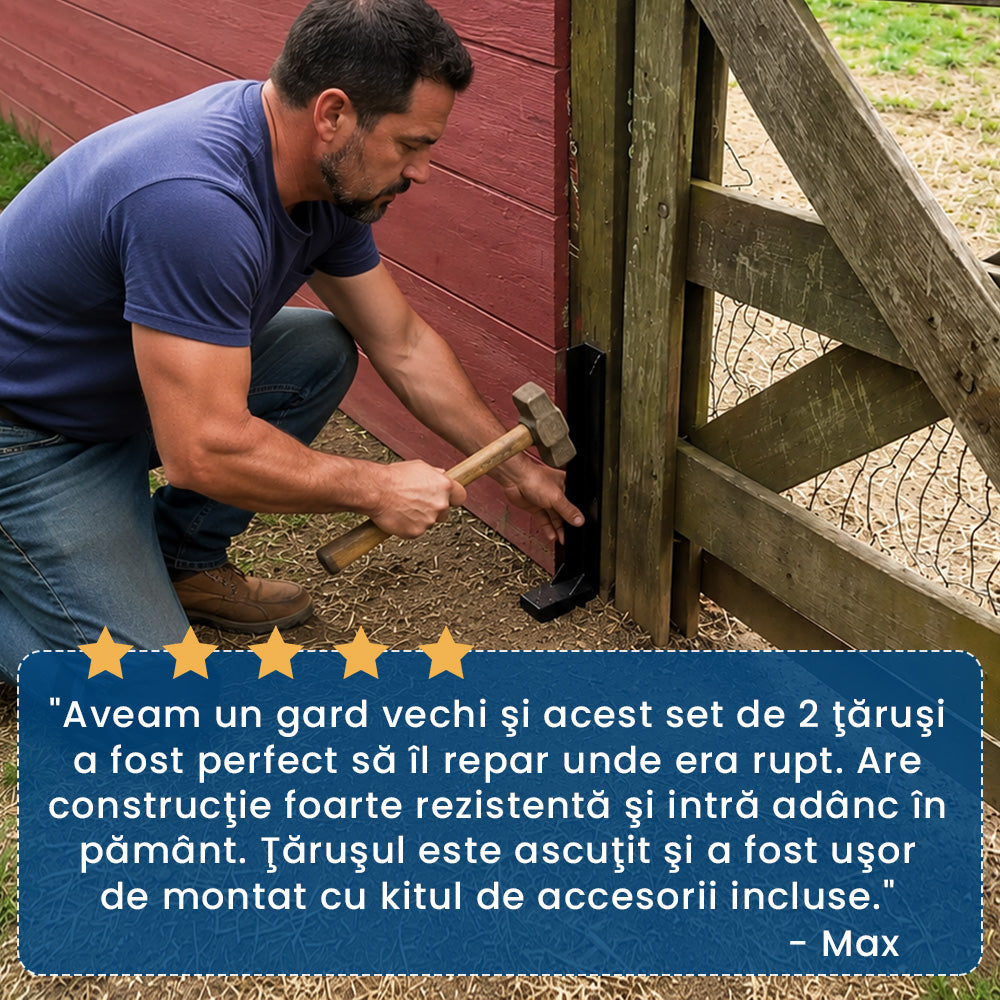 GardFix Pro – Set 2 Suporturi din Oțel pentru Repararea Gardurilor