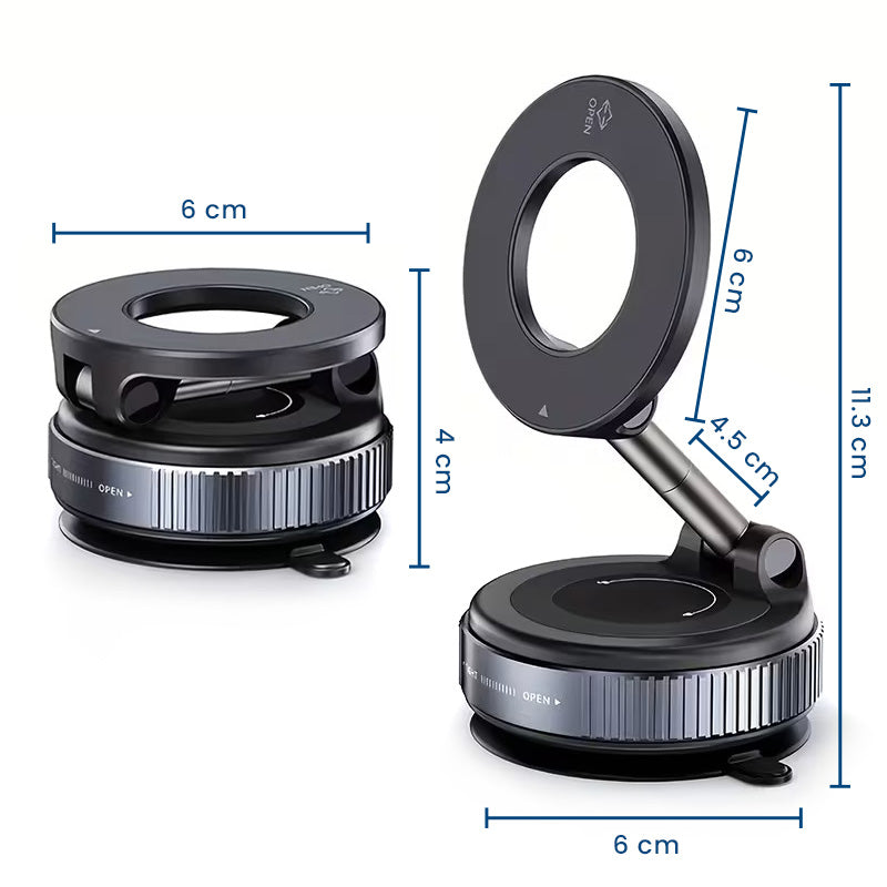 MagneHold Pro – Suport Magnetic cu Ventuză 360° pentru Telefon