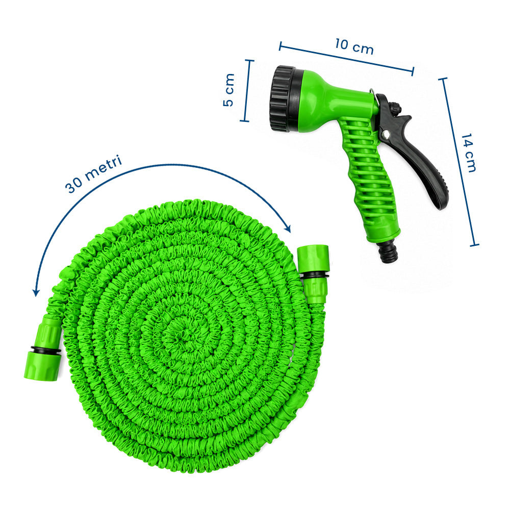 AquaFlex Max – Furtun Expandabil cu 7 Tipuri de Jet, 30 Metri