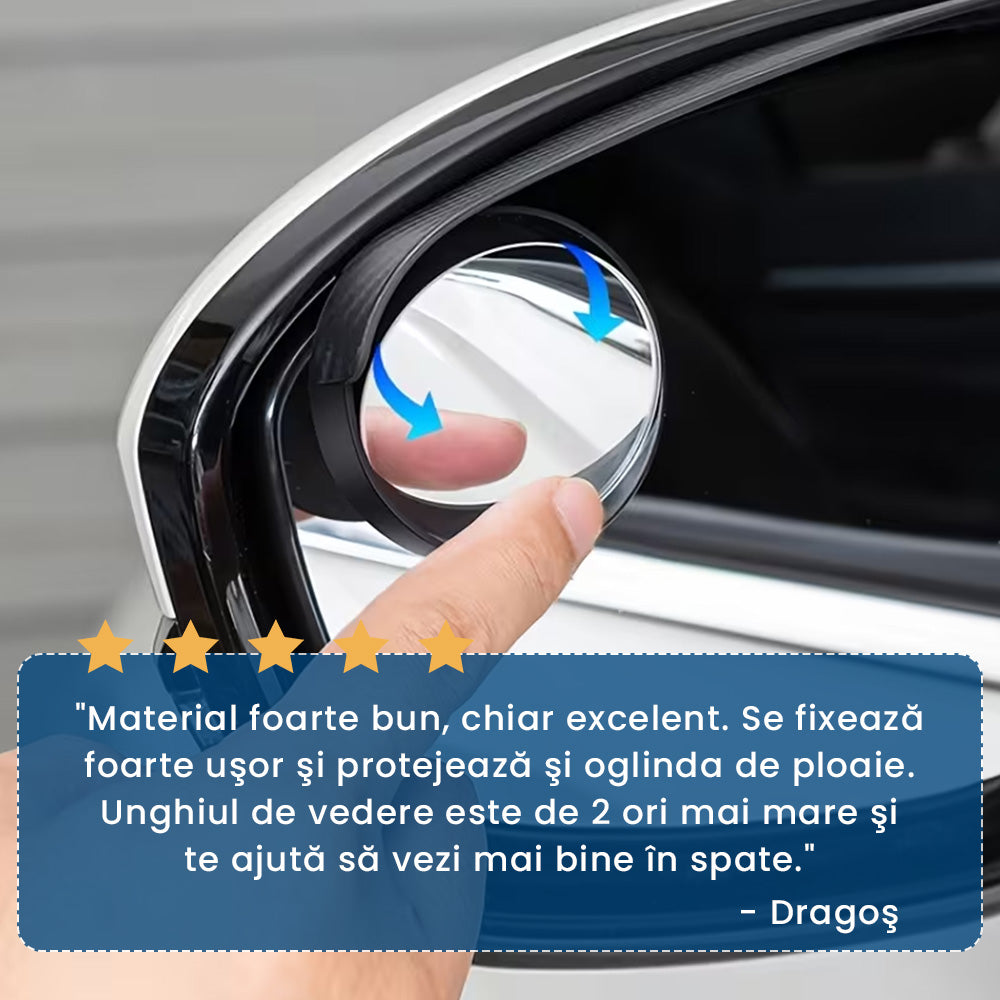 AutoViz Pro – Set 2 Oglinzi pentru Unghi Mort cu Vizor de Ploaie Integrat
