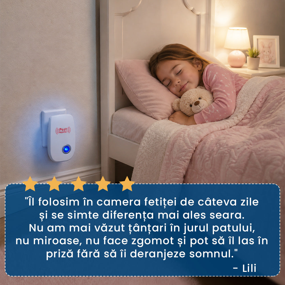 InsectStop Ultra – Aparat cu Ultrasunete pentru Alungarea Insectelor și Rozătoarelor