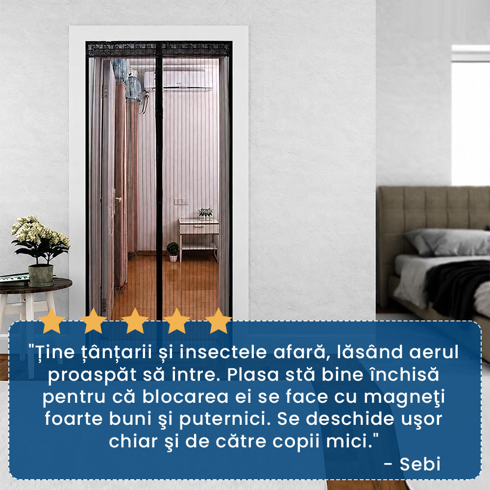 InsectBlock Mag – Plasă Magnetică Anti-Insecte pentru Ușă