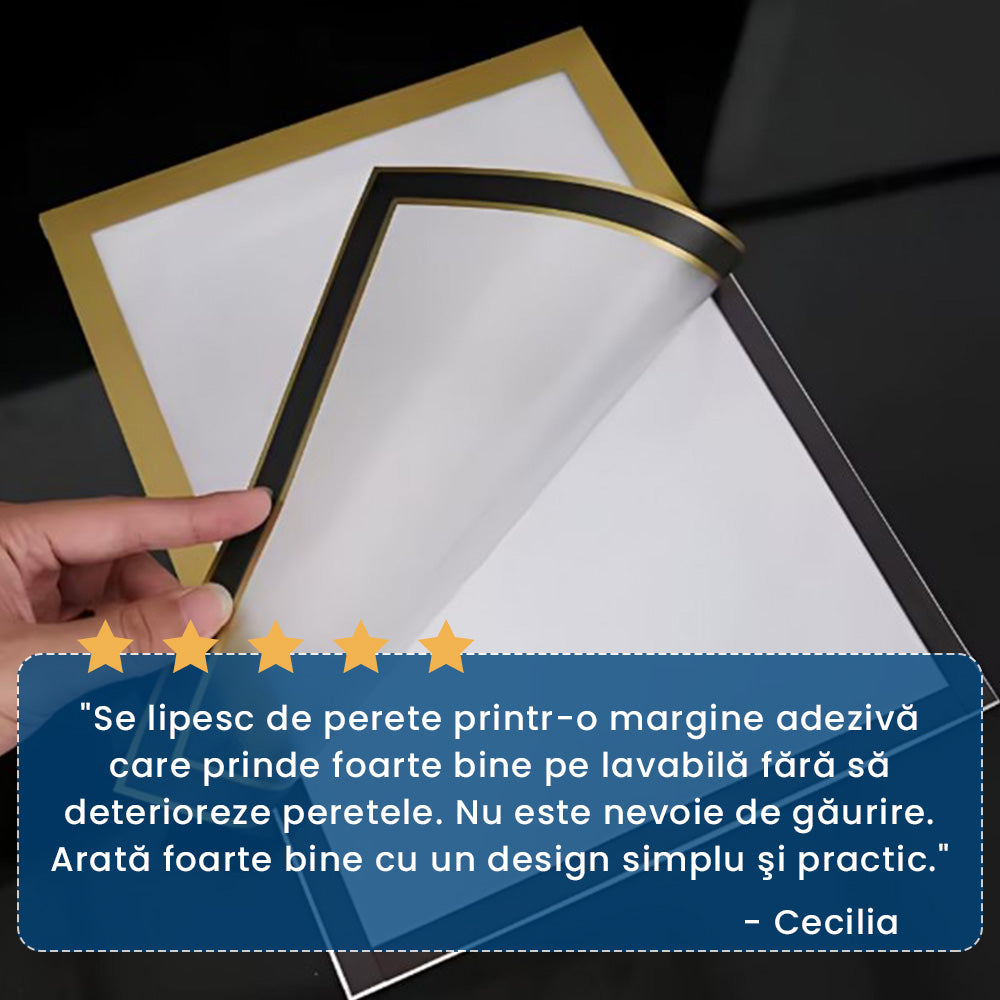MagiRama – Set 3 Rame A4 cu Prindere Magnetică, fără Găuri în Perete