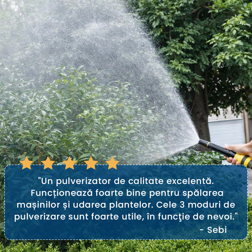 AquaJet Pro – Duză de Presiune Reglabilă cu 3 Moduri pentru Orice Furtun