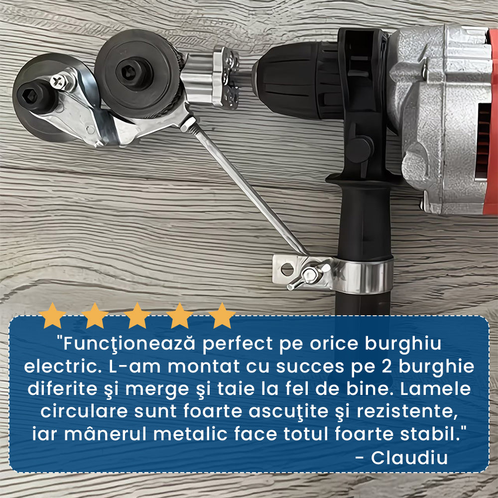 MetalCut Pro - Atașament de Tăiere Tablă pentru Bormașină