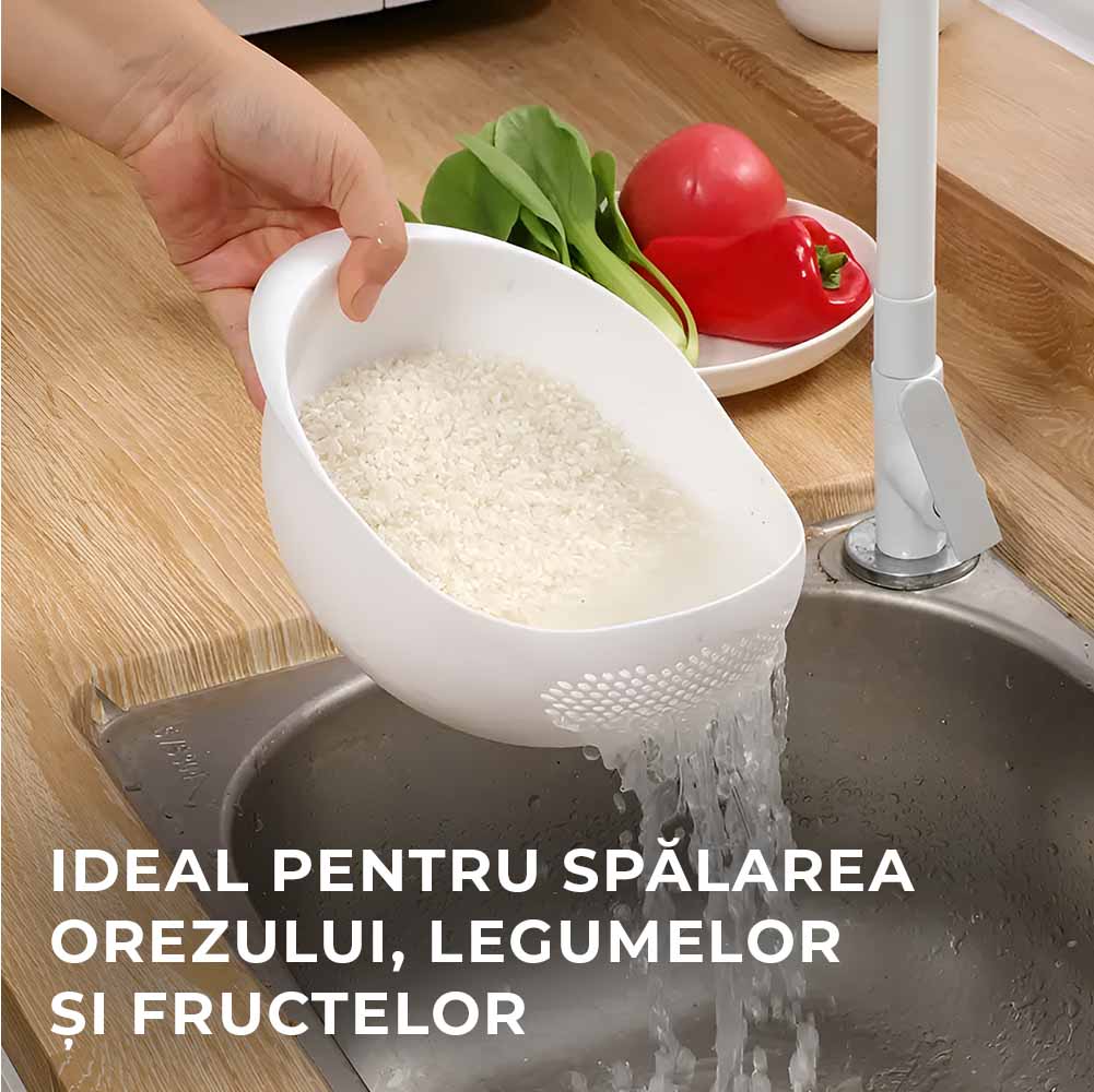 Vas cu Strecurătoare pentru Orez, Salate și Paste