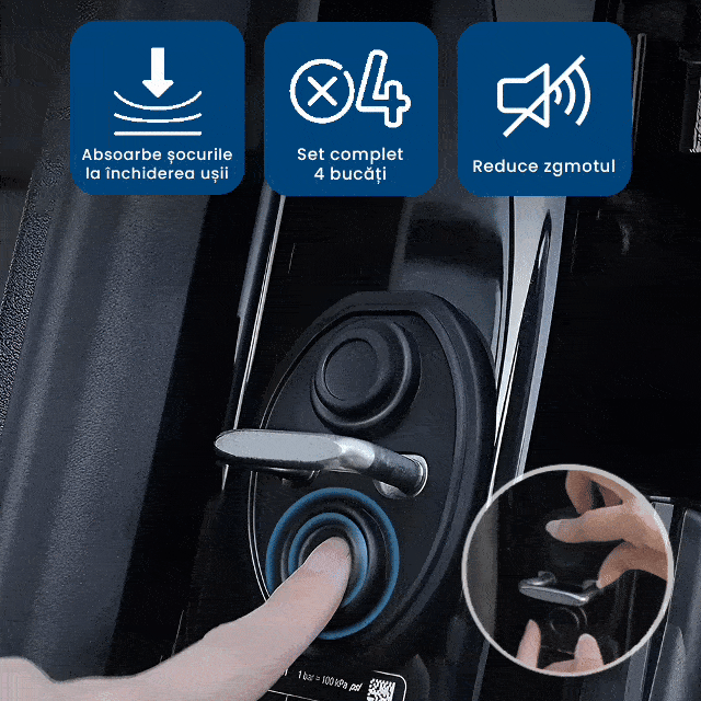 PortiSoft - Set 4 Protecții Anti-Trântire cu Dublu Amortizor din Silicon