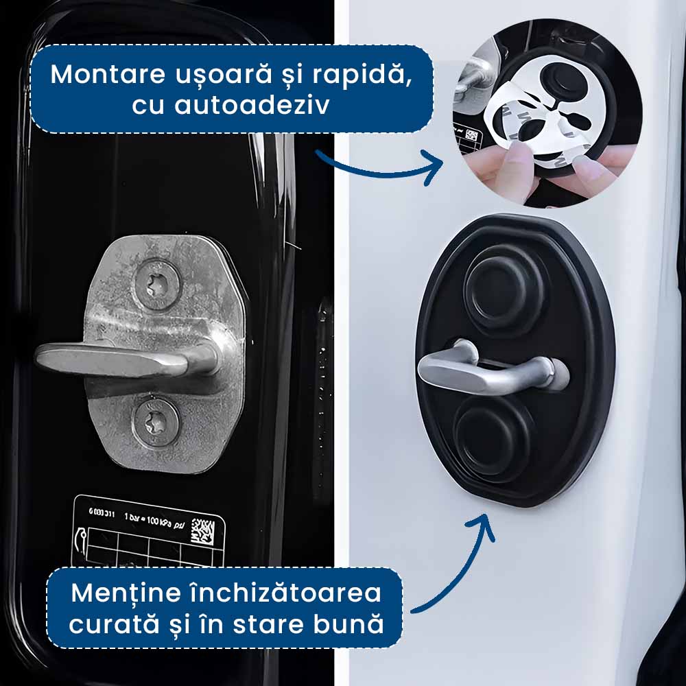 PortiSoft - Set 4 Protecții Anti-Trântire cu Dublu Amortizor din Silicon
