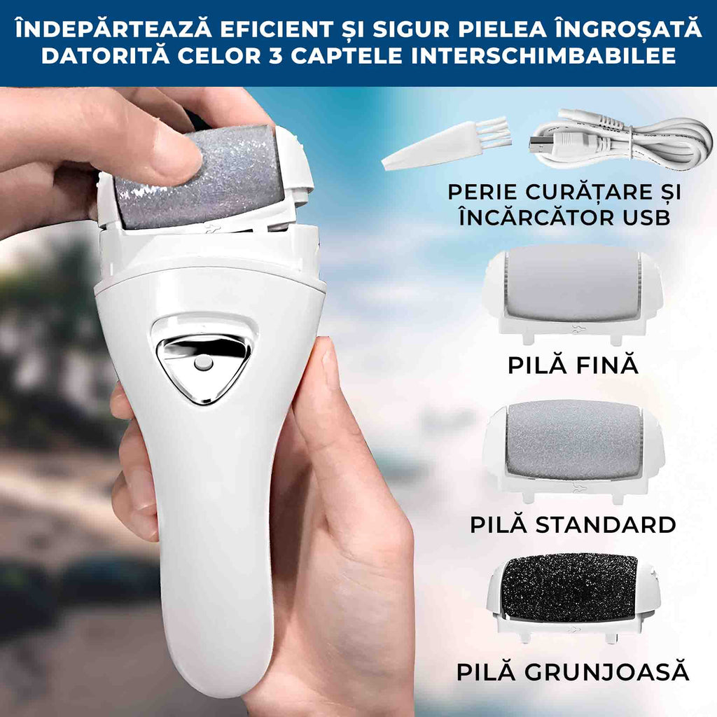 PediLUX - Pilă Electrică pentru Călcâie și Piele Fină