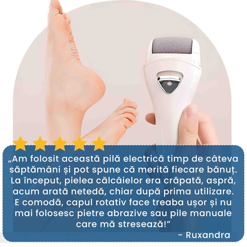 PediLUX - Pilă Electrică pentru Călcâie și Piele Fină