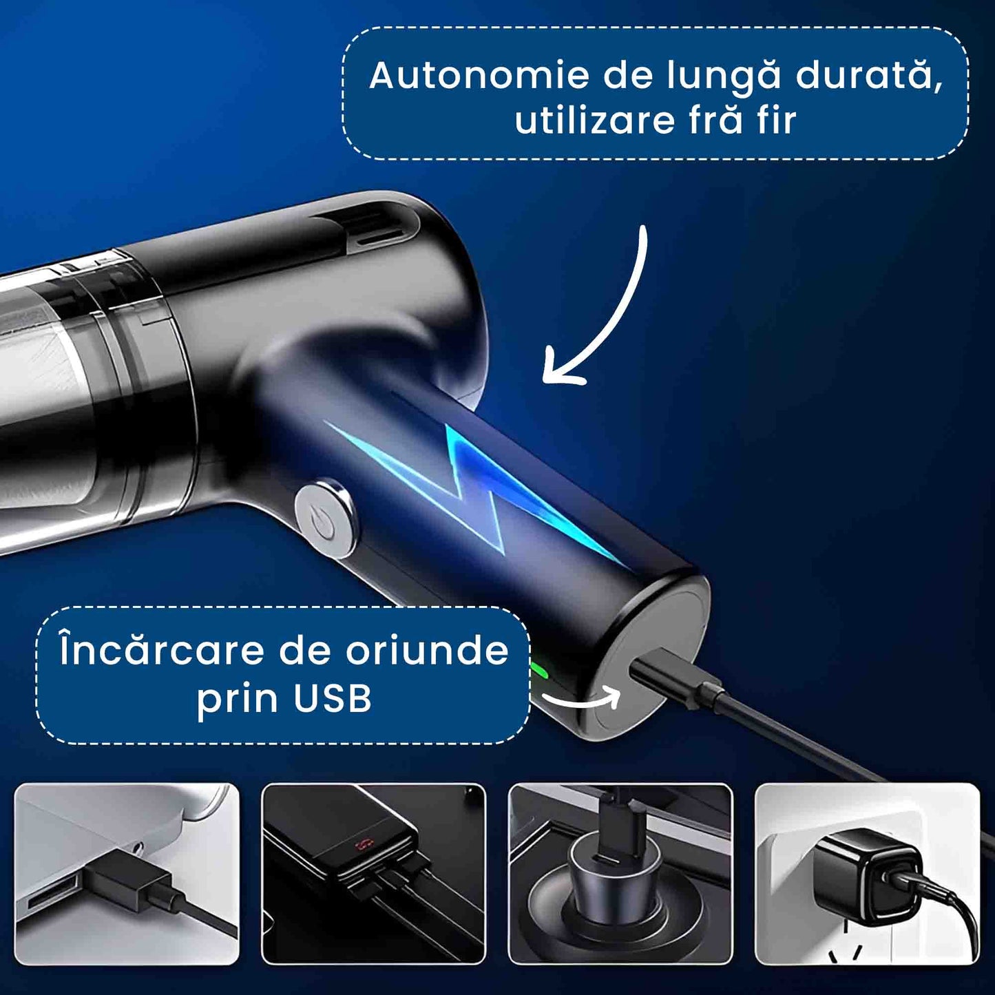 AspiPort - Aspirator Portabil 3-în-1 pentru Casă și Masină