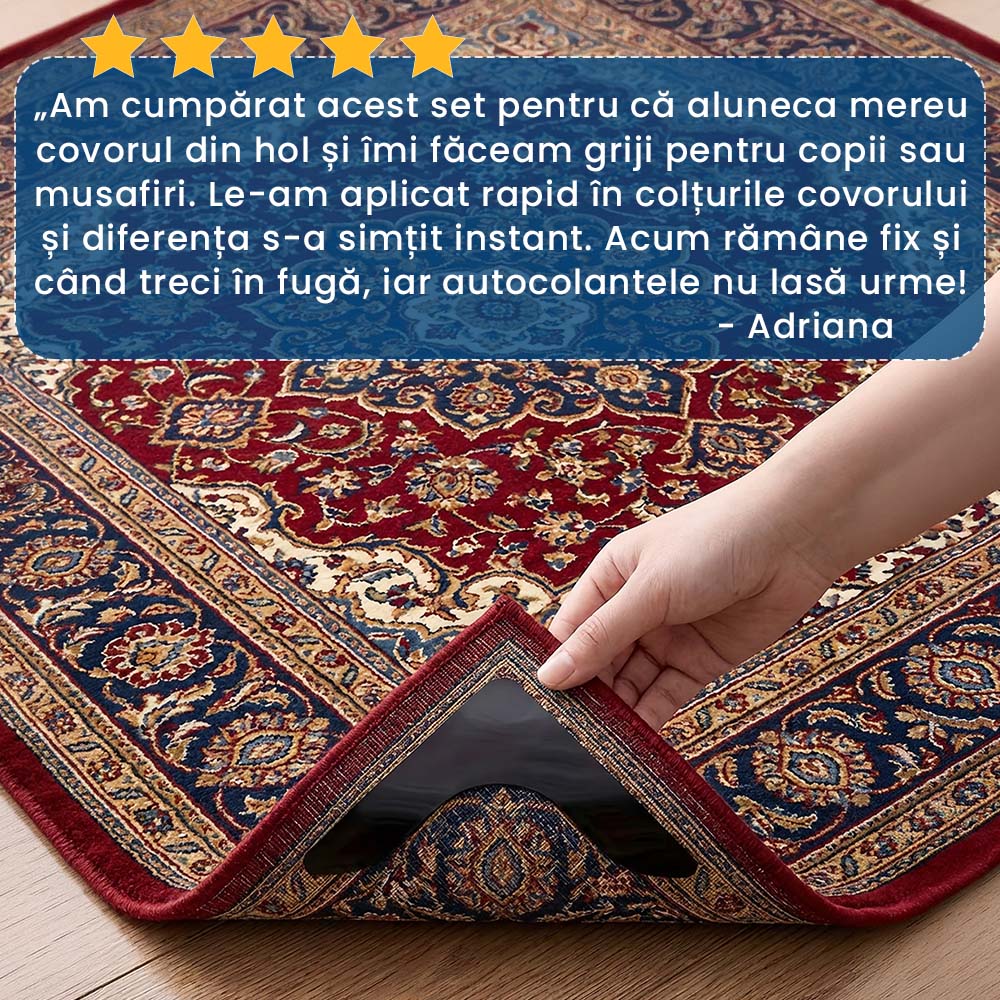 4+4 GRATIS: CovoFix - Autocolante Anti-Alunecare pentru Covor