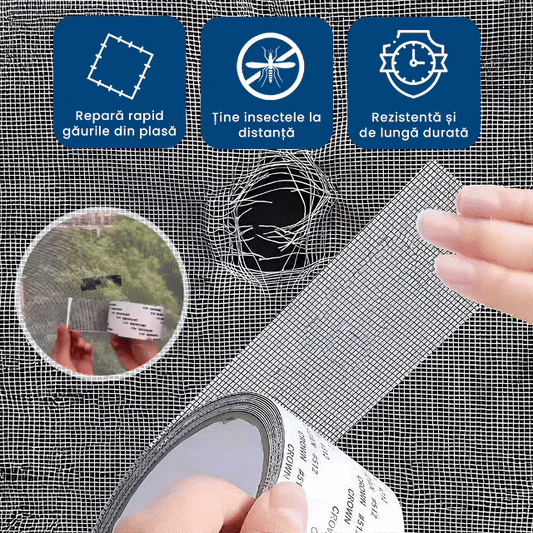 1+1 GRATIS: InsectFix - Bandă Adezivă pentru Repararea Plasei de Insecte