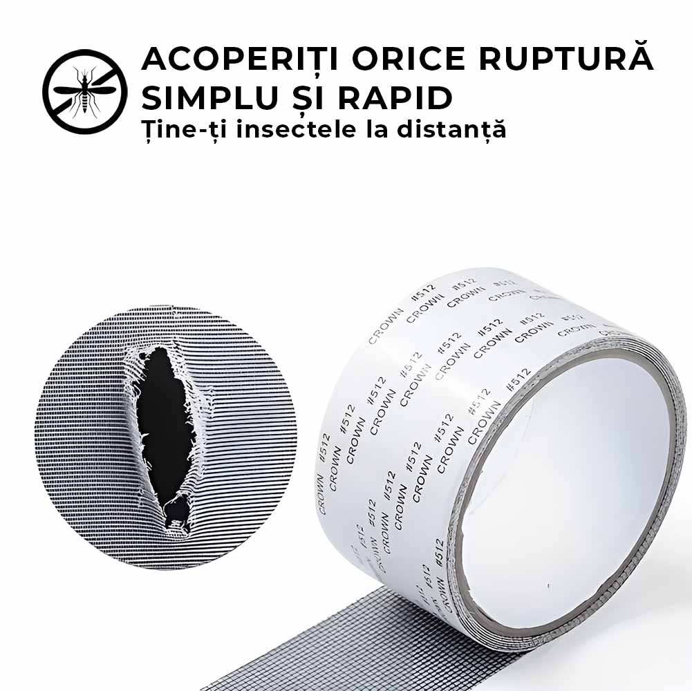 InsectFix - Bandă Adezivă pentru Repararea Plasei de Insecte