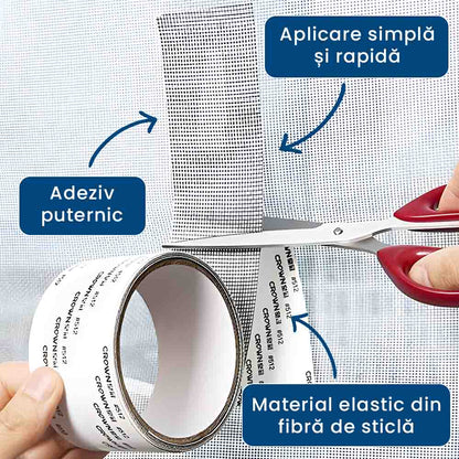 1+1 GRATIS: InsectFix - Bandă Adezivă pentru Repararea Plasei de Insecte