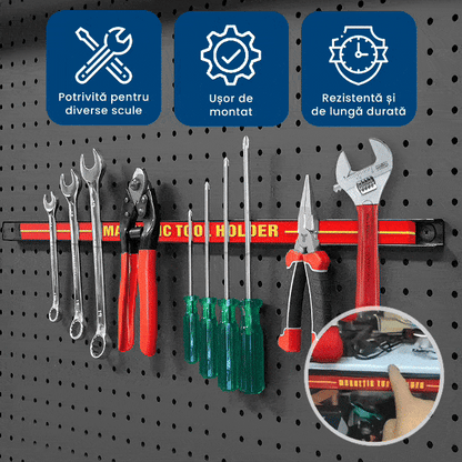 SculeHold - Suport Magnetic pentru Scule care Economisește Spațiu (60 Cm)