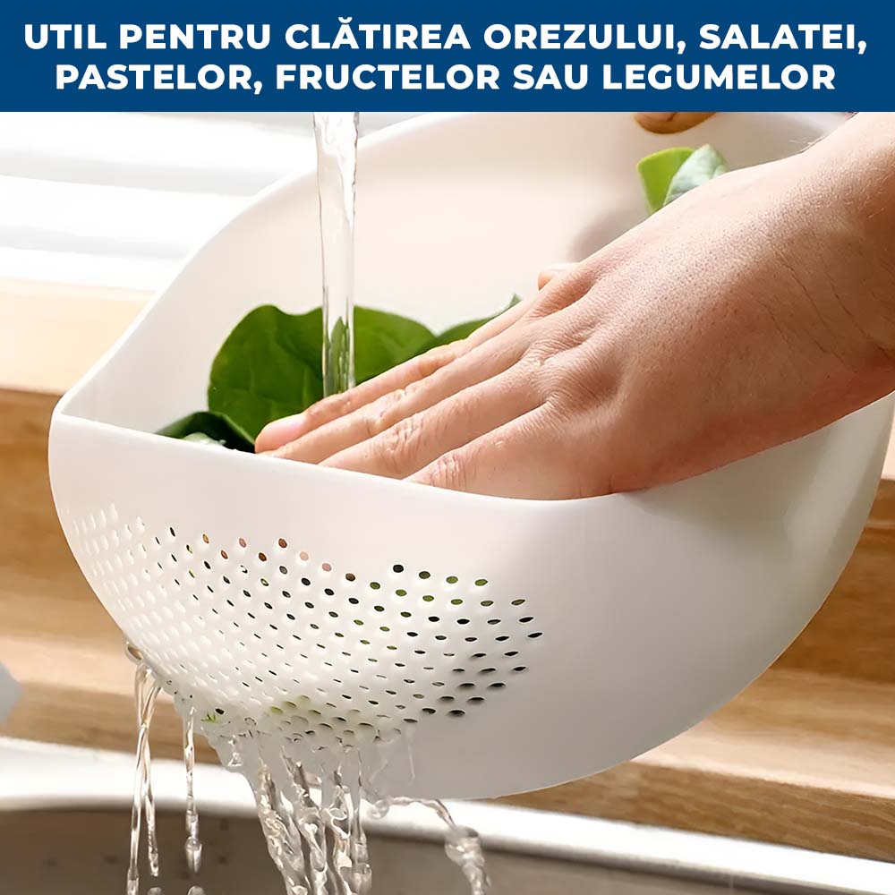 1+1 GRATIS: MagiBowl - Vas cu Strecurătoare pentru Orez, Salate și Paste