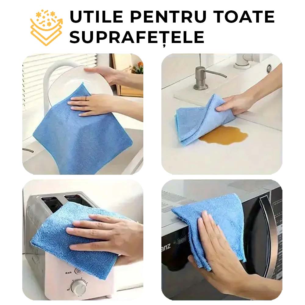 Set 4 Lavete din Microfibră Multicolore