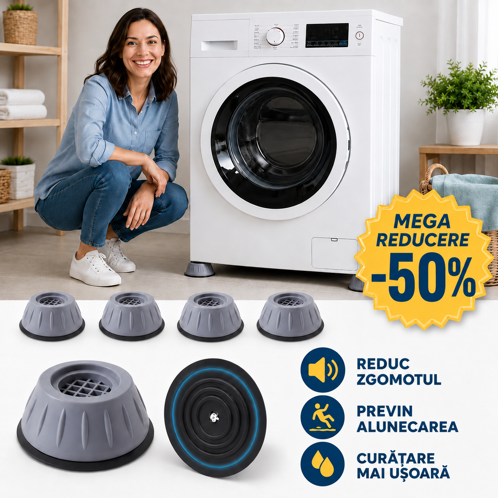 VibStop Plus –  Set 4 Picioare Anti-Vibrații pentru Mașina de Spălat
