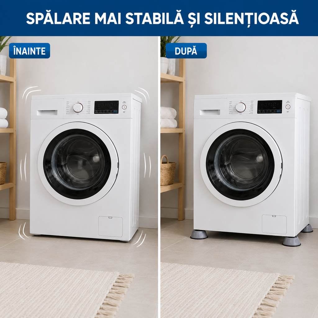VibStop Plus –  Set 4 Picioare Anti-Vibrații pentru Mașina de Spălat
