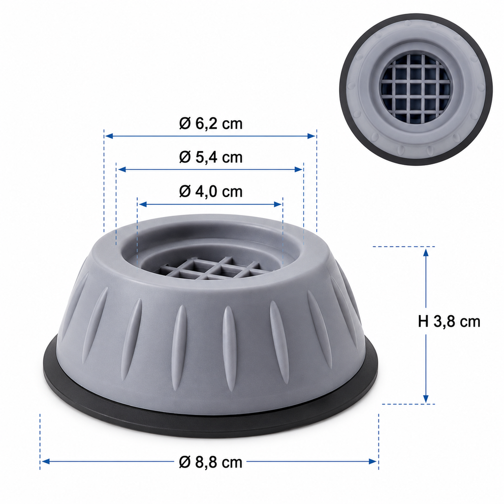 VibStop Plus –  Set 4 Picioare Anti-Vibrații pentru Mașina de Spălat