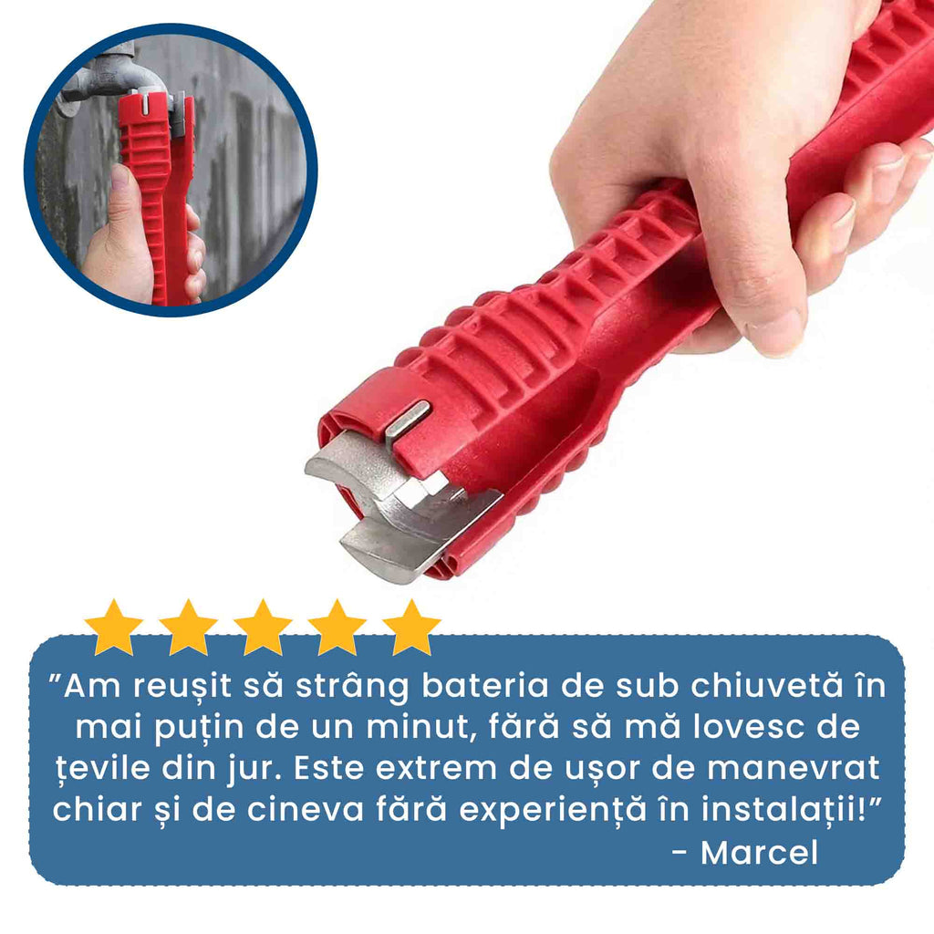 AquaKey Pro – Cheie Multifuncțională 5-în-1 pentru Robineți și Racorduri
