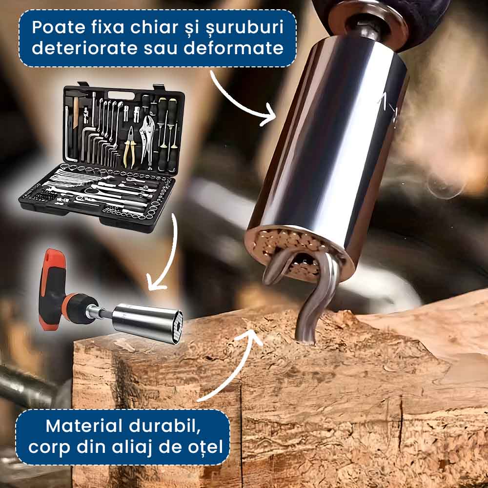 TubeGrip Pro – Cheie Tubulară Universală pentru Șuruburi și Diverse