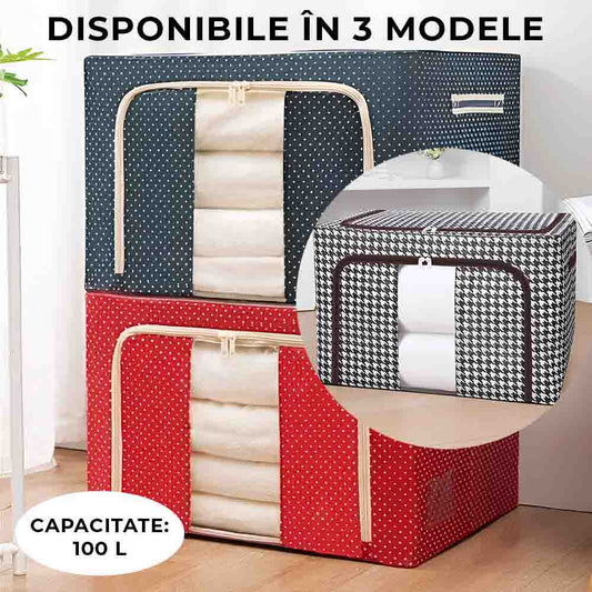 Geantă Depozitare XL cu Cadru Metalic – 100L Capacitate